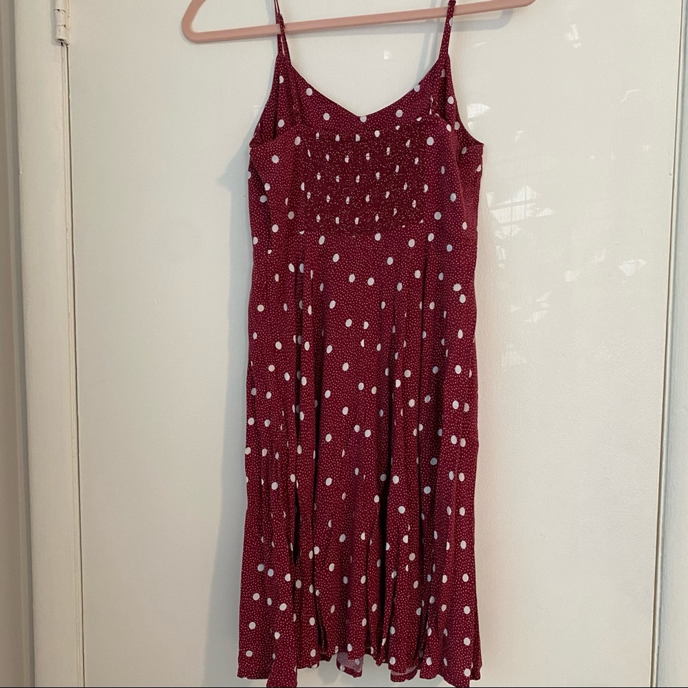 maroon old navy dress polka dot - Picture 3 of 6